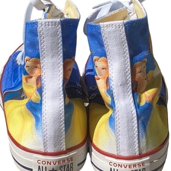 BEAUTY AND THE BEAST FAN ART HIGH TOP CONVERSE CUSTOM SNEAKER MEN 8.5 WOMEN 10.5 - Picture 4 of 14